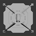 White Tripod Structure Design With Circular Cabin Platform Stairs And Railing
