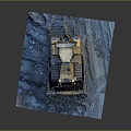 Yellow Tracked Bulldozer Working On Muddy Construction Site With Deep Tracks
