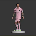 Man in Pink Inter Miami Uniform with Number 10 and Green Shoes on White Base