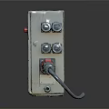 Industrial Electrical Control Box With Metal Enclosure Red Button And Cables