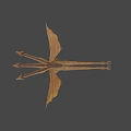 Game Movie Character Three Headed Dragon With Large Wings Scales And Yellow Background