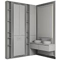 Modern Bathroom Vanity Design With Wooden Cabinet Marble Countertop And Mirror