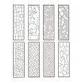 Decorative Room Dividers Featuring Geometric Lattice Stone Texture And Abstract Patterns 3d model