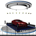 Red Car Exhibition Display With One Two Free And Lighting Effects 3d model