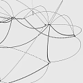 Modern Artistic Chandelier With Abstract Curved Metal Wire Design For Interior Decoration