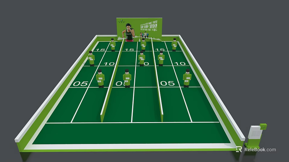 Interactive Entertainment Appliances With Green Play Zone And Numbered Target Markers 3d model 
