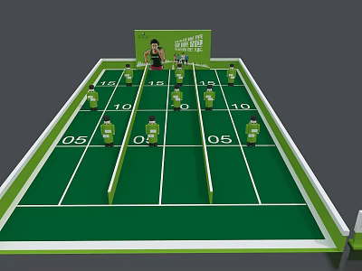 Interactive Entertainment Appliances With Green Play Zone And Numbered Target Markers 3d model