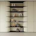 Modern Minimalist Bookcase With Multiple Shelves Displaying Books And Decor Items