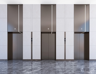 Style Elevator Aisle Corridor Public Area Features Office Building Elevator 3d model