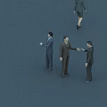 Group of Business Professionals Standing Together in Formal Attire Engaged in Discussion 3d model