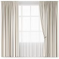 Elegant Beige Curtains With Sheer Panels And Soft Texture For Modern Window Decor