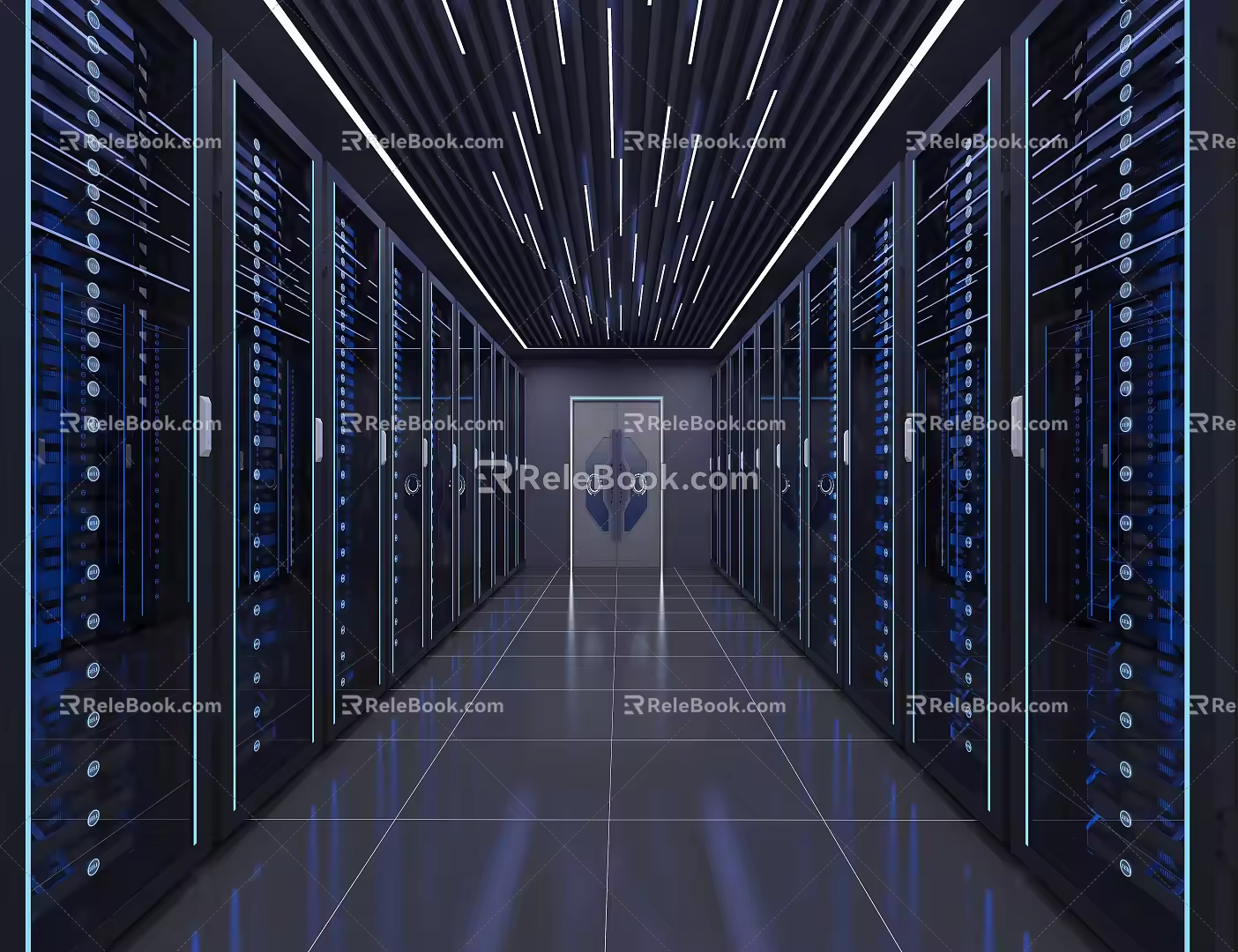 Server Room Equipment Server Cabinet Network Cabinet Server Monitoring Switch Weak Current Room Rack Chassis Network Equipment 3d model
