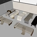Bed End Stool Combination Sofa Bench Sofa Stool 3d model