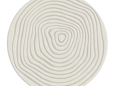 Round Rug With Tree Ring Pattern In Light Beige For Living Room Decor 3d model