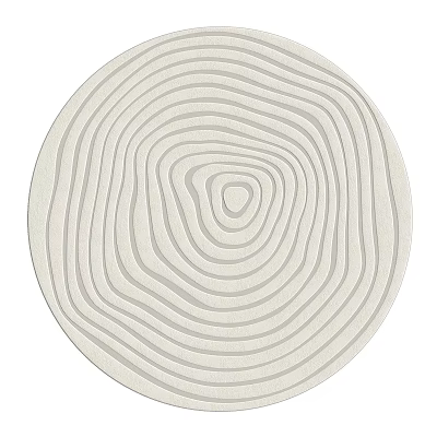 Round Rug With Tree Ring Pattern In Light Beige For Living Room Decor 3d model