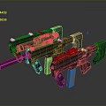 Modern Tactical Rifles with Scope Magazine and Silencer in Dark Background 3D Rendering