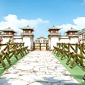 Traditional Chinese Garden Layout With Central Square And Surrounding Pavilions