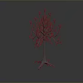 Decorative Tree Plant Sculpture With Multiple Branches And Star Shaped Tops On Root Like Base