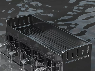 Transparent Glass Spice Bottles with Black Metal Rack Storage Organizer for Kitchen Countertop 3d model