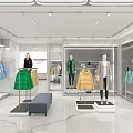Modern Clothing Store Interior With Mannequins Bright Lighting And Colorful Apparel Displays