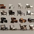 Various Designed Chairs With Modern Classic Styles And Wooden Leather Materials