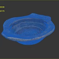 Traditional Ceramic Bowl With Red Brown Color And Wavy Edge Decorative Pattern