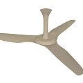 Modern Ceiling Air Conditioner Fan With Three Wooden Blades And Black Base