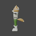 Cartoon Game Character With White Coat Green Pants And Outstretched Arms