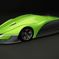 Green Futuristic Convertible Concept Car With Sleek Aerodynamic Body And Stylish Wheels