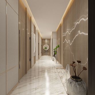 New Chinese Aisle Hotel Entrance Aisle 3d model