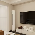 Modern Living And Dining Room Interior With White Sofa Coffee Table Bar Counter And Stools