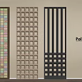 Modern Poliform Room Dividers Featuring Diverse Grid Patterns And Textured Designs 3d model