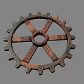 Hardware Tools Rusted Metal Gear With Spokes Teeth And Industrial Design 3d model