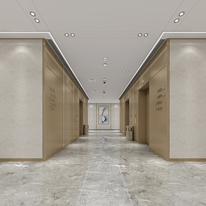 Light Luxury Elevator Hall Office Elevator Hall 3d model