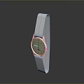 Stylish White Strap Watch With Yellow Dial And Minimalist Design