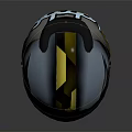 Modern Black and Gold Helmet With Glossy Sleek Design For Protective Gear