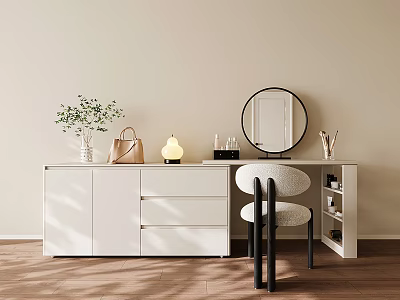 Modern cream style dresser 3d model