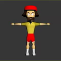 Cartoon Game Character With Red Hat Yellow Shirt And Red Shorts