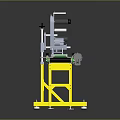 Yellow Conveyor Belt Equipment With Automatic Labeling Machine For Industrial Production Lines