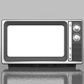 Vintage Television With Retro Design Two Knobs Blank Screen And Reflective Surface 3d model