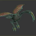 3D Rendered Flying Animal With Reddish Orange Wings Long Yellow Beak And Yellow Claws