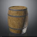 Traditional Wooden Barrel With Solid Construction Natural Wood Texture And Metal Hoops