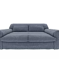 Gray Fabric Two Seater Sofa With Comfortable Armrests And Modern Design 3d model