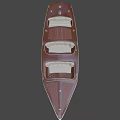 Vintage Wooden Boat With Leather Seats And Shiny Deck For Recreational Use