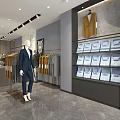 Professional Attire Clothing Store With Hanging Suits Display Area And Interior Plants