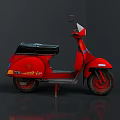 Vintage Red Scooter With Black Seat And Classic Retro Design Features