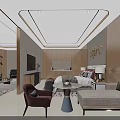 Modern Hotel Room Interior With Sofa Armchair Bed Decorative Painting And TV