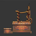 Traditional Chinese Throne Furniture Featuring Golden Seat Dragon Carvings And Decorative Steps