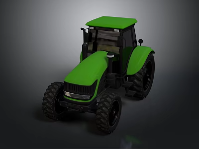 Green Agricultural Tractor With Large Wheels And Modern Cab Design 3d model