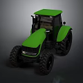 Green Agricultural Tractor With Large Wheels And Modern Cab Design